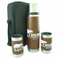 Thermos/ Tumbler Brown Leatherwrap Gift Set